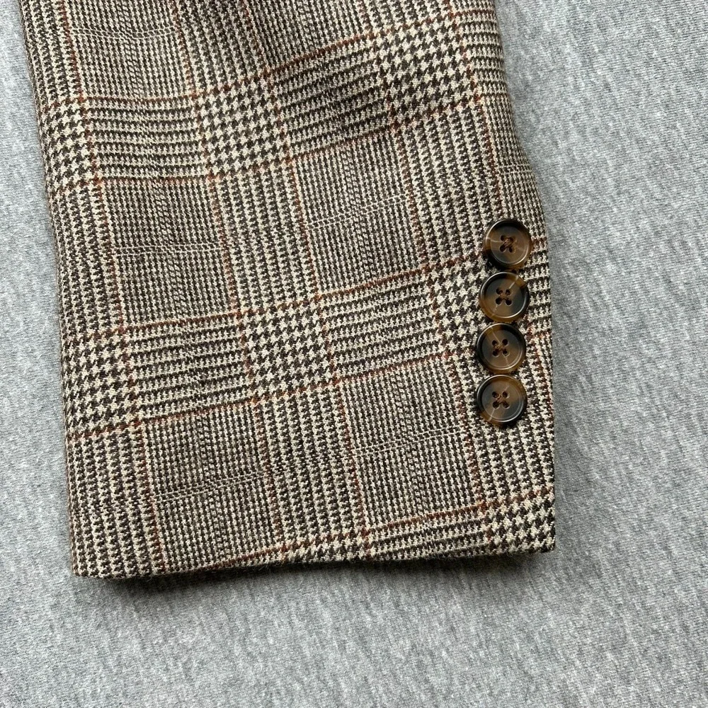 Brooks Brothers 346 Madison Fit Wool Blazer Mens 41R Glen Check Sport Coat